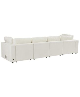 Upholstered Modular Sofa with Storage, USB, Wireless Charging & Bluetooth Speaker