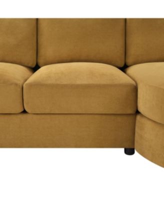 Streamdale Modern L-shaped Sofa Couch with Curved Chaise, USB & Storage, Blue