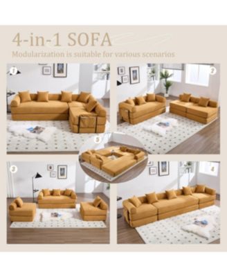 Streamdale Convertible Folding Sofa Bed with Pillow Back Handrail