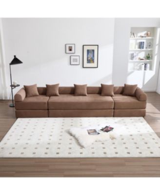 Streamdale Convertible Folding Sofa Bed with Pillow Back Handrail, Cloud Corduroy Mattress Sofa