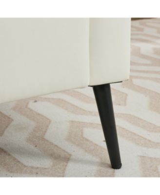 Cat paw leather upholstered sofa 2PC Cream White, Nordic retro casual sofa chair.