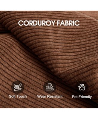 Streamdale Corduroy Compression Sofa Bed with Pillow Back Support, Brown