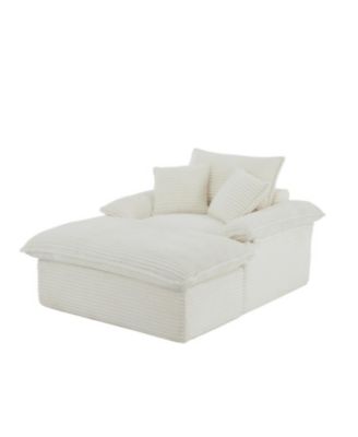Streamdale Modern cushioned single seat sofa with footrest, white