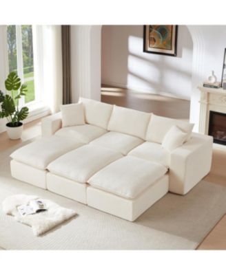 Modern Chenille Cloud Sofa - Freely Combinable & Comfortable