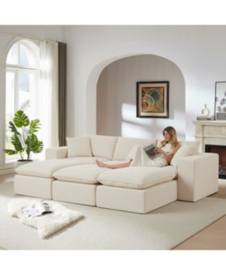 Modern Chenille Cloud Sofa - Freely Combinable & Comfortable