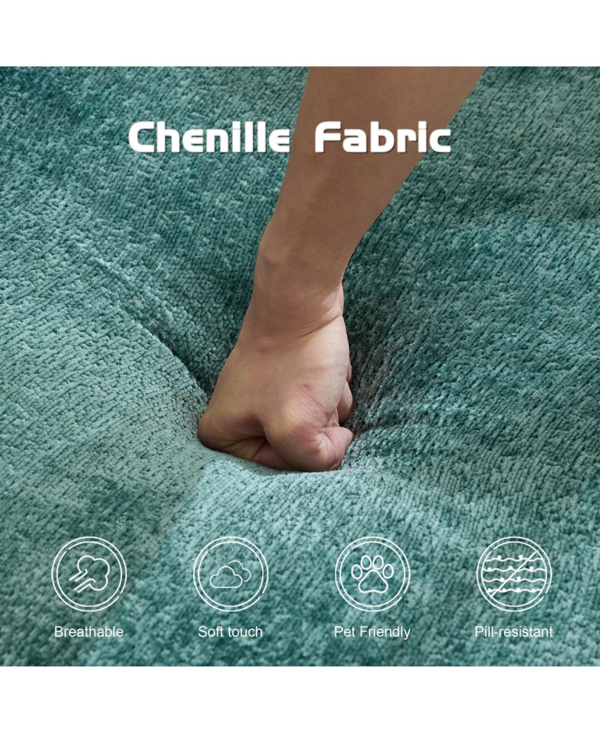 Streamdale Compression Sofa, Convertible Floor Sofa Bed, Single Seater Modular Sectional, Dark Green