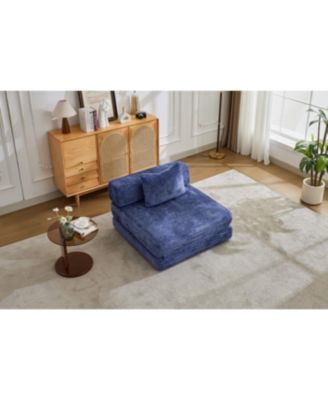 Streamdale Compression Sofa, Convertible Floor Sofa Bed, Single Seater Modular Sectional, Dark Blue