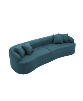 Streamdale Curved Modular Lamb's Wool Sectional Sofa - Blue