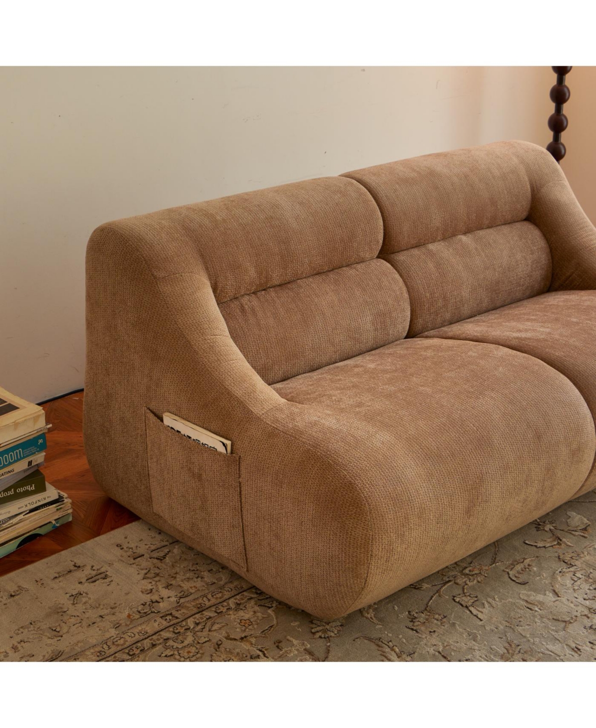 Streamdale Shoes sofa-in-a-Box Memory Foam 2-Seater Couch, No Install, Easy Transport, Brown