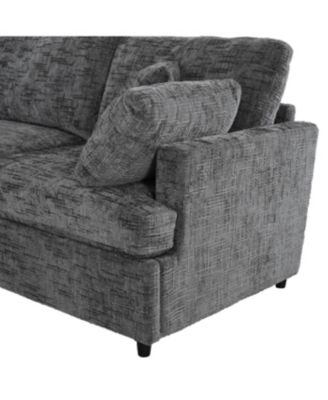 Streamdale U-Shaped Sectional Sofa with Movable Ottoman, 6-Piece Chenille Sofa Set