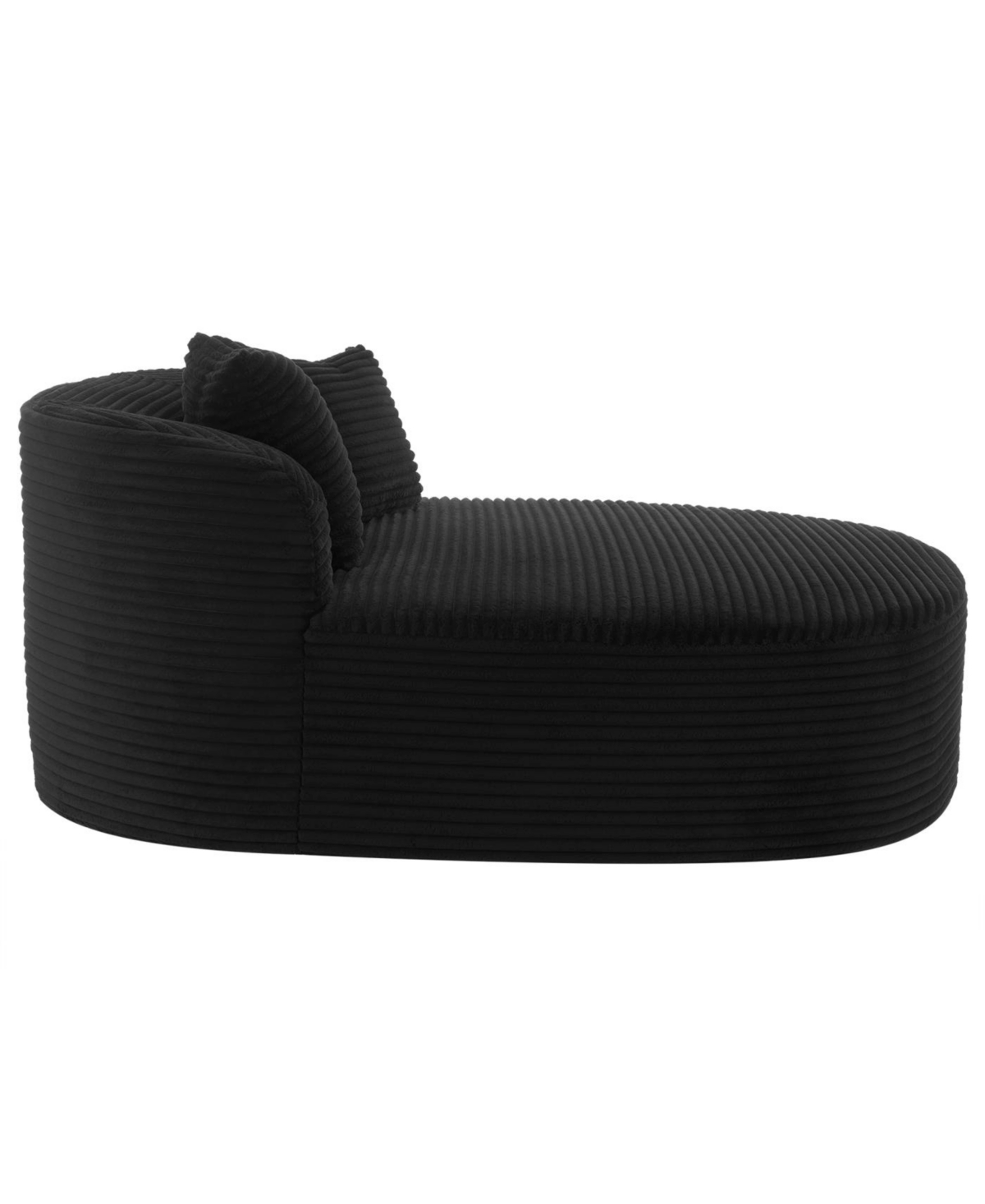 Streamdale Furniture Modern Chaise Lounge Sofa Boneless Couch 51.6" Bed Black