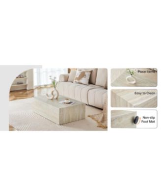 Streamdale Modern MDF coffee table with light wood texture. 39.323.611.8