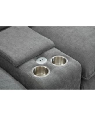 Streamdale Seven-piece sofa set with console, coffee table & 6 pillows.