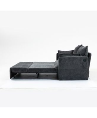 Streamdale Ergonomic Sofa Bed with Storage & Charging - Corduroy Convertible Sleeper