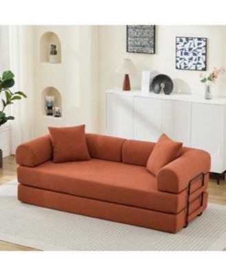 Streamdale Folding Sofa Bed, 78.5" Convertible Couch with 2 Pillows, Fold Out Mattress