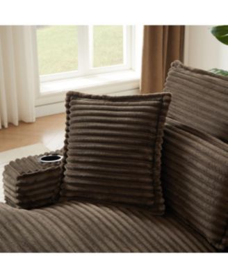  Modern cushioned compression sofa with unique design, brown