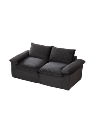 Modern corduroy cloud sofa, comfortable & combinable for living rooms.