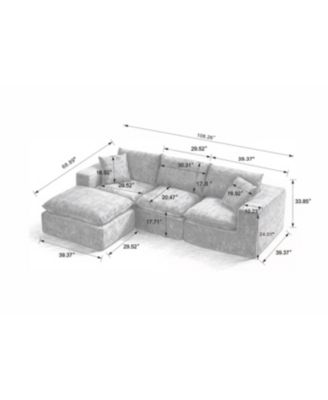 Streamdale Modern Chenille Cloud Sofa - Freely Combinable & Comfortable