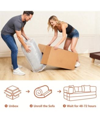 Floor Couch Sofa Bed Convertible Blanket Pillow Enhanced Frame