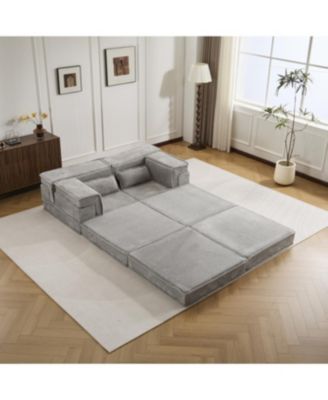 Streamdale Sofa, Convertible Floor Sofa Bed, Modular Sectional, No Assembly, Grey