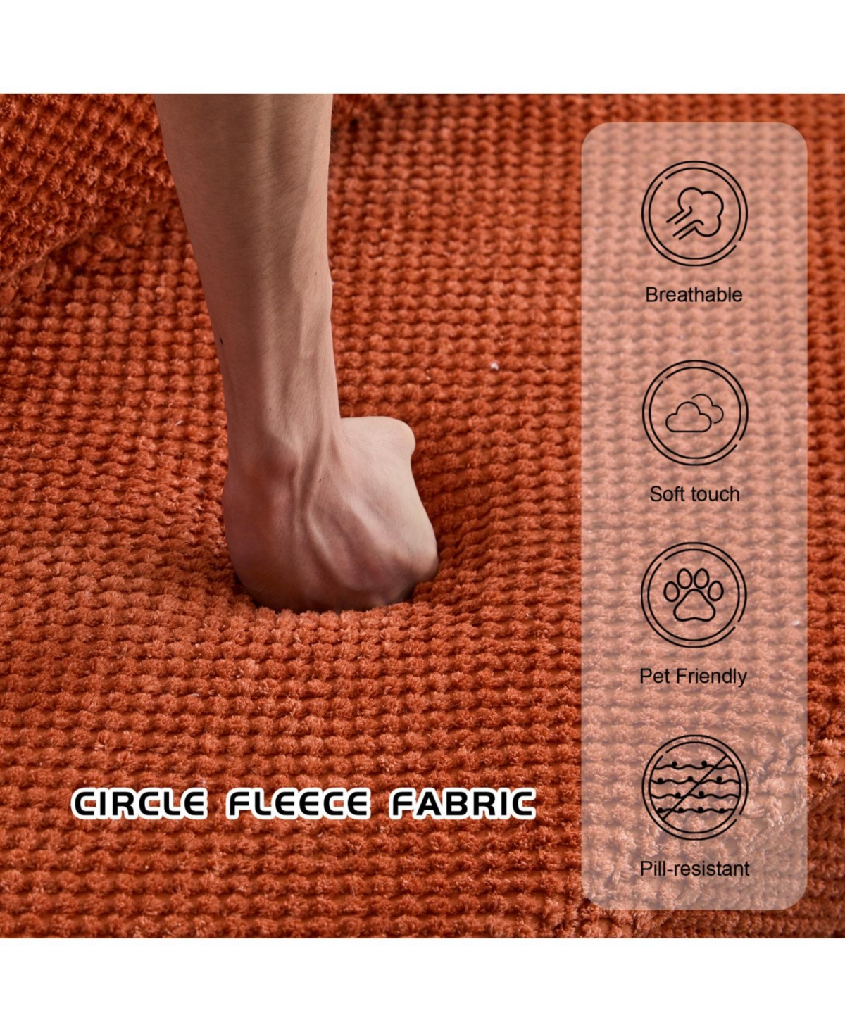 Streamdale Compression Sofa, Convertible Floor Sofa Bed, Modular Sectional, Orange