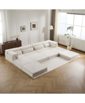 Compression Sofa, Convertible Floor Sofa Bed, White
