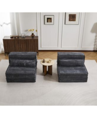 Compression Sofa, Convertible Floor Sofa Bed, Modular Sectional Sofa, Dark Grey