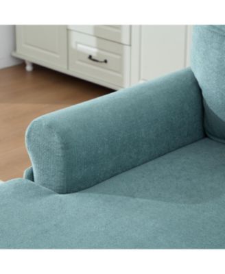 Streamdale Modern Minimalist Chenille Chaise Lounge Recliner Single Sofa with Wooden Legs & Storage Pockets