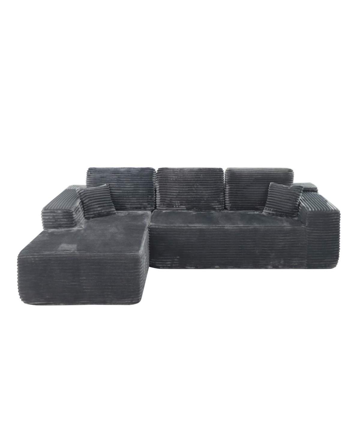 Streamdale Furniture Streamdale Cloud Sectional Couch, L-Shape Chaise, Modern Modular Sofa, Grey