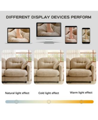 Streamdale Loveseat Cloud Sectional Couch, Chenille Fabric, Tufted, Ergonomic, Camel