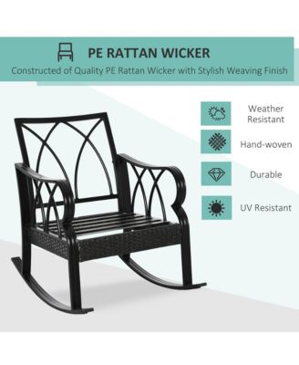 Rat Rock Chair with Ergonomic Design, Indoor&Outdoor Aluminum