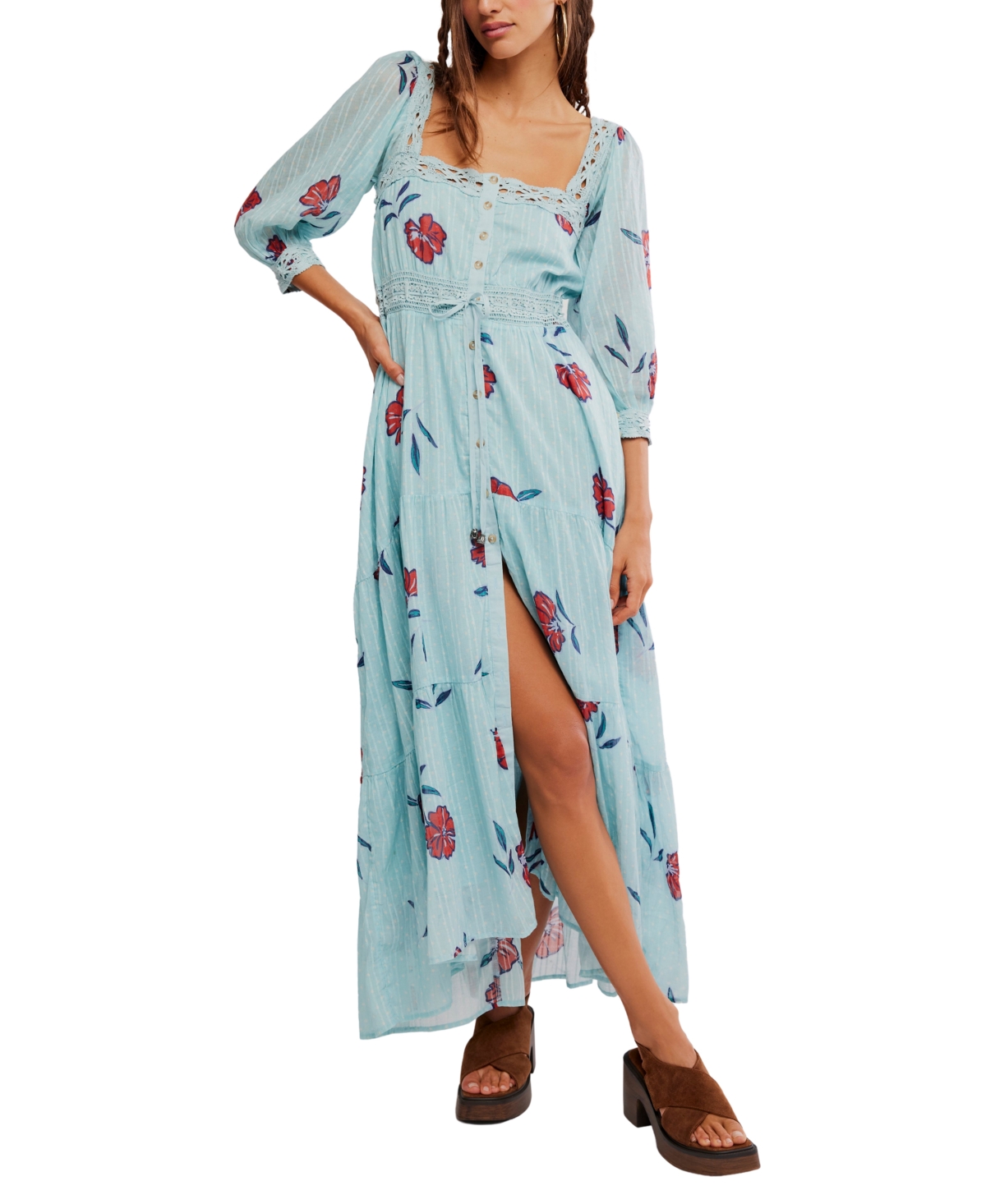 Free People Women's Morning Meadows Square Neck Dress