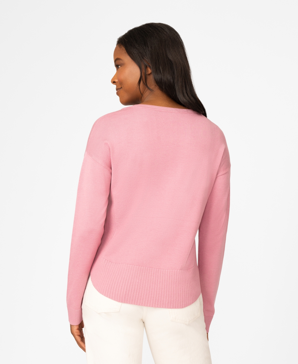 Melissa Paige Petite Round Hem Pull-on Sweater