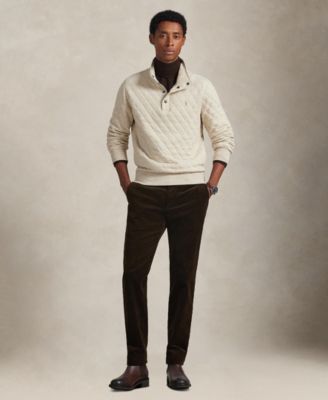 Men's Quilted Double-Knit Jersey Pull-On Sweater