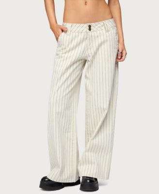 Women's Cory Striped Low Rise Baggy Jeans