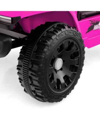 12V Battery-Powered Kids Ride-On Truck with Music, Lights, and Remote - Pink