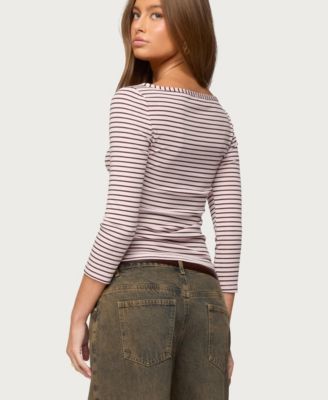 Women's Avigyle Striped Boat Neck Top