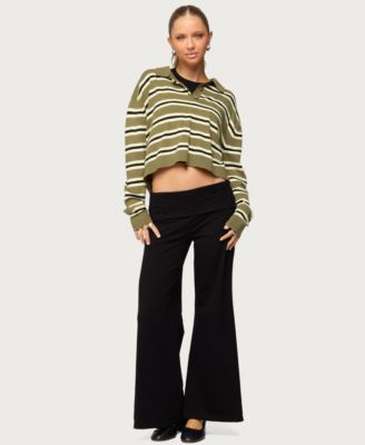 Women's Wide Leg Fold Over Pants