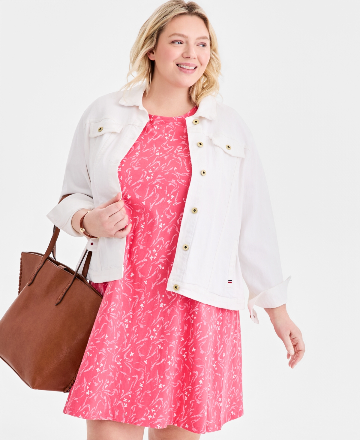 Style & Co Plus Round-Neck Short-Sleeve T-Shirt Dress, Macy's Exclusive