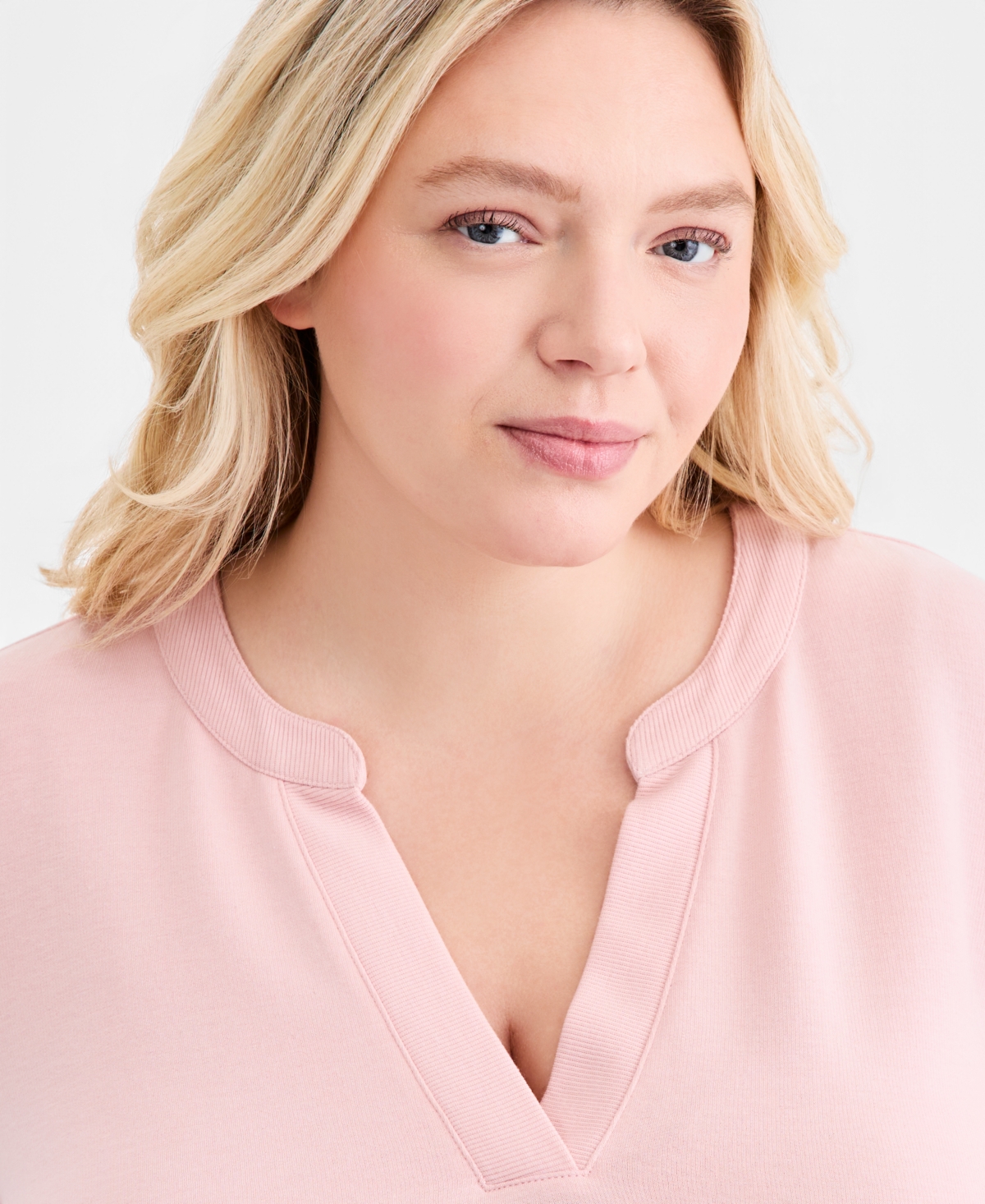 Style & Co Plus Lux Soft Fleece Long-Sleeve Knit Top, Macy's Exclusive