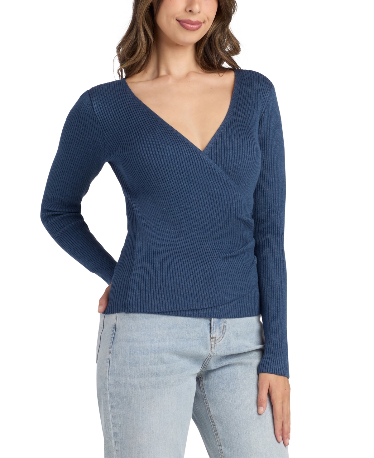 Bcx Women's Long-Sleeve Wrap Sweater