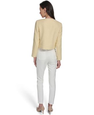 Women's Collarless Tweed Jacket