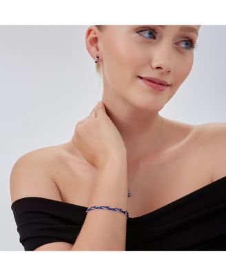 Braided Rope Sterling Silver Beaded Chain Bracelet