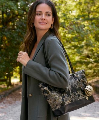 Meka Bark Leaves Textured Tote Bag, Macy's Exclusive