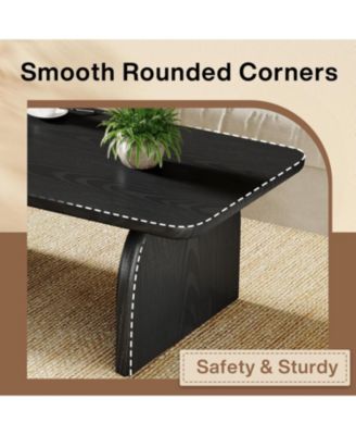 Rectangle Coffee Table, 47-Inch Wood Rectangular Living Room Table, Farmhouse Accent Center Table Low Cocktail Tea Table