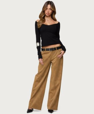 Women's Stacey Low Rise Faux Suede Pants