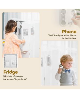 Wooden Big Kitchen Playset for Kids with Tons of Storage, Sound Effect