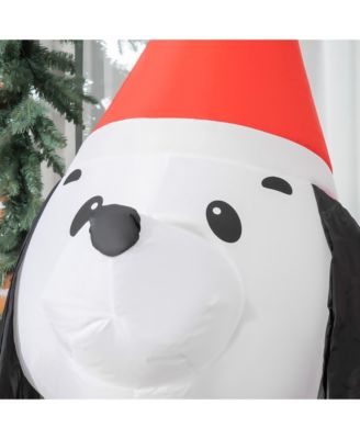 6ft Tall Lighted Inflatable Christmas Dog Santa Hat Yard Decor
