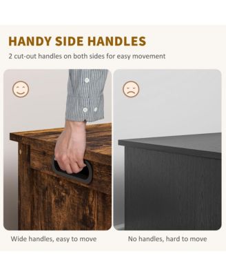 29.9" Storage Chest w/ 2 Safety Hinges, Wooden Box,