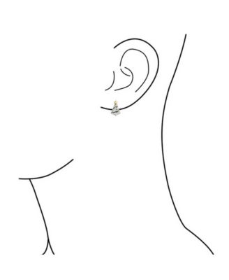 Holiday Golden Star Winter Red Green Cubic Zirconia CZ Sparkly Christmas Tree Stud Earrings